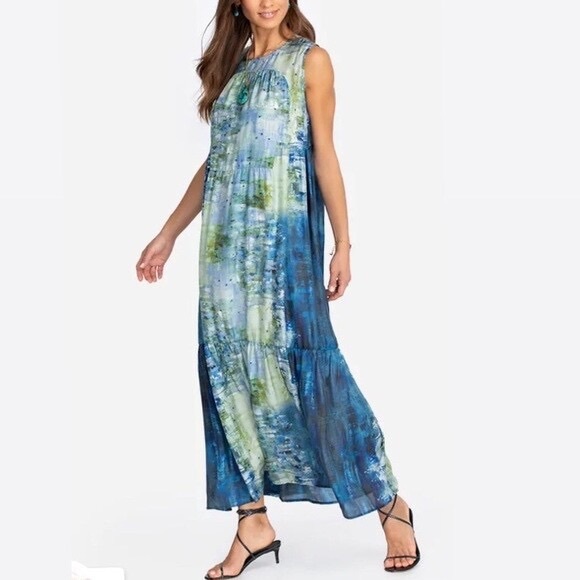 Johnny Was Dresses & Skirts - Johnny Was Gimova Shirred Maxi Dress size Small